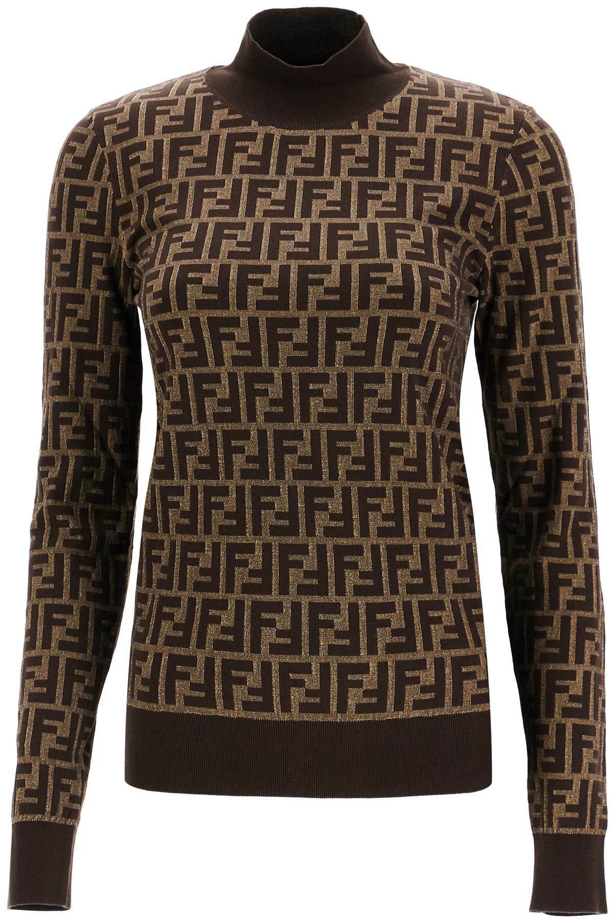 FENDI 'long-sleeved knit top with Brown Fendi