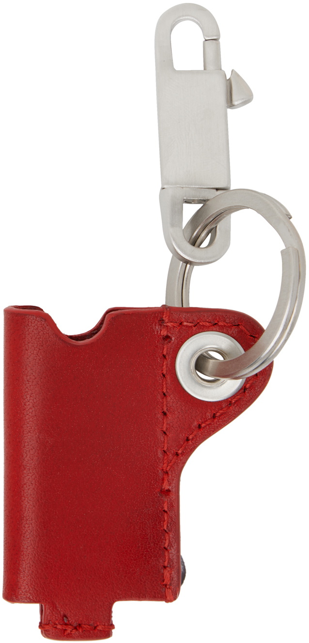 Rick Owens Red & Silver Mini Lighter Holder Keychain Rick Owens