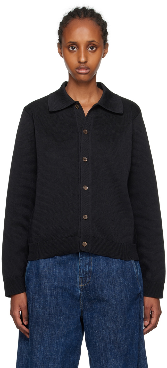 Our Legacy Black Evening Polo Cardigan Our Legacy