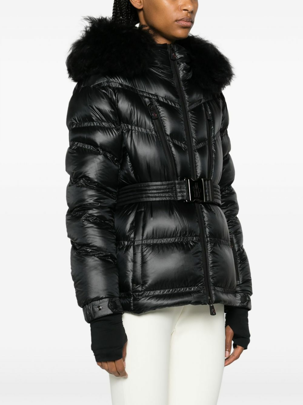 Moncler Grenoble Black Bernin Fur Trimmed Puffer Jacket Moncler