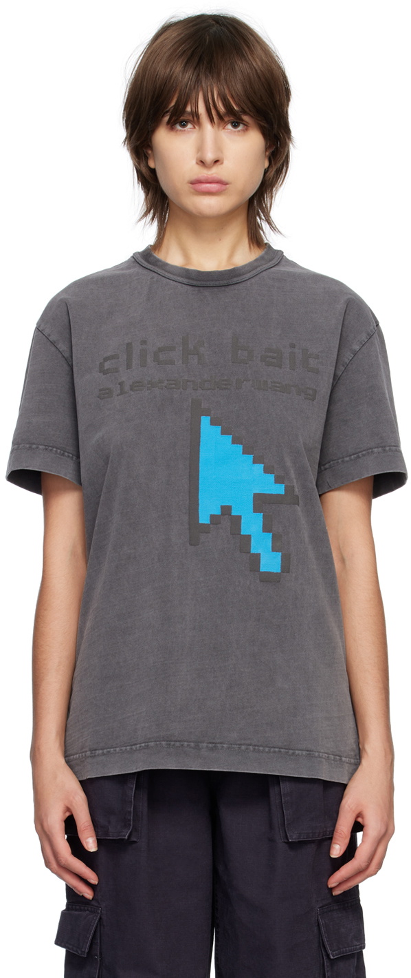 Alexander Wang Gray Clickbait T-Shirt Alexander Wang