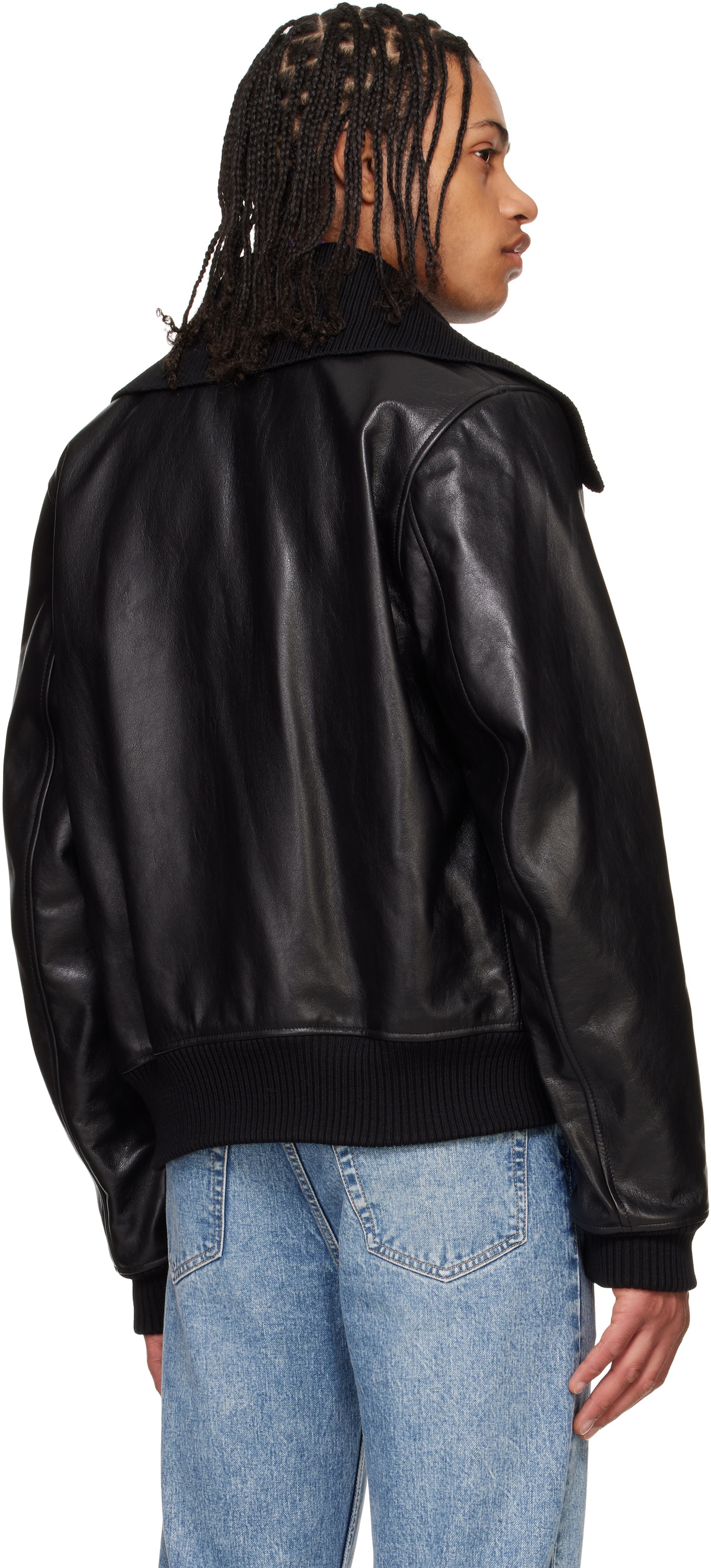 OUR LEGACY Black Pharos Leather Bomber Jacket Our Legacy