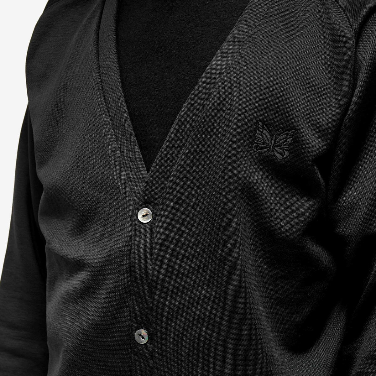 Needles Men's Jersey Cardigan in Black Needles
