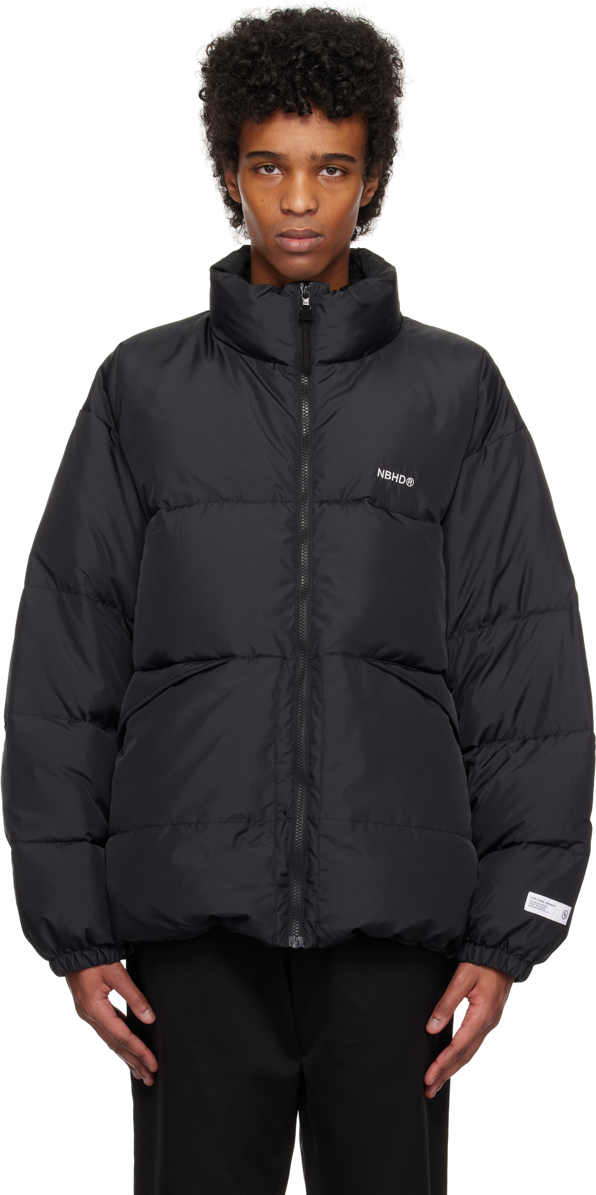 Neighborhood Black Embroidered Down Jacket Neighborhood
