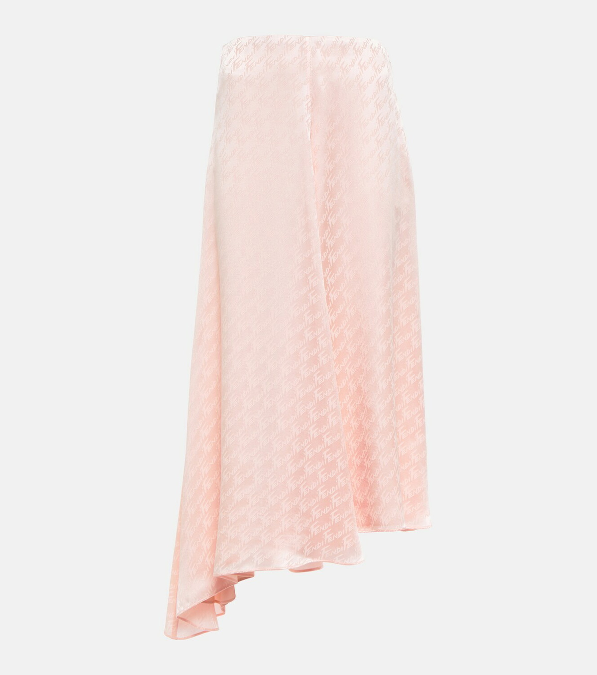 Fendi Asymmetric silk satin midi skirt Fendi