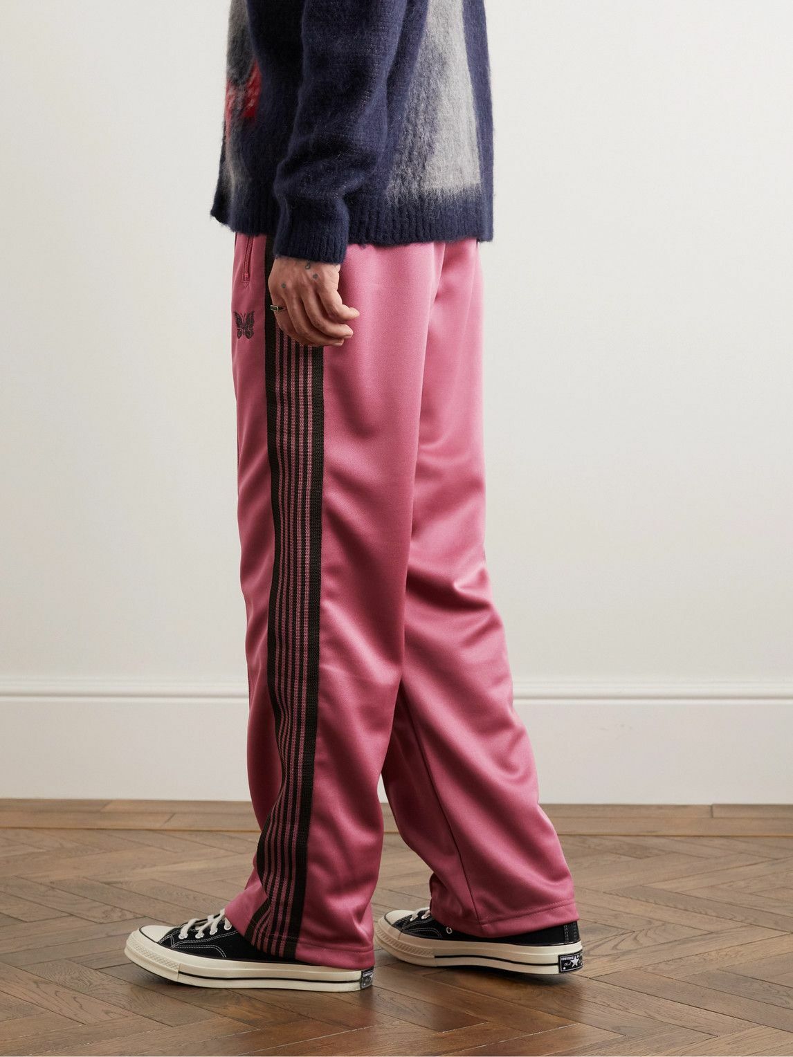 Needles - Straight-Leg Webbing-Trimmed Tech-Jersey Track Pants