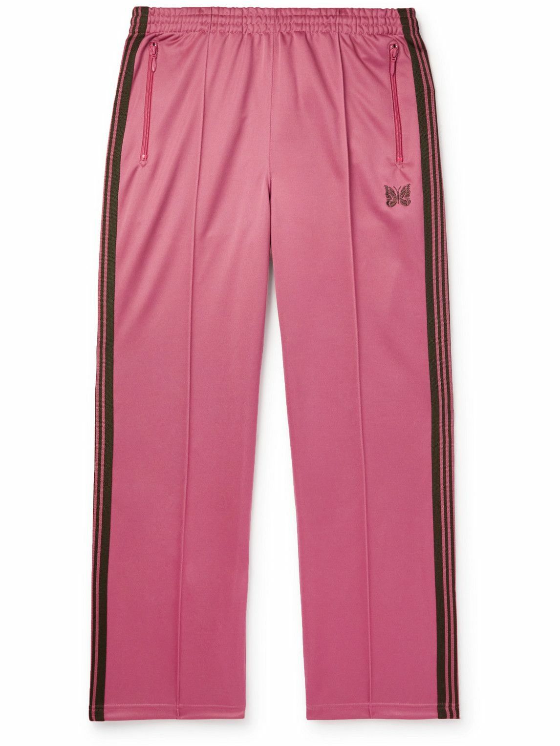 Needles - Straight-Leg Webbing-Trimmed Tech-Jersey Track Pants