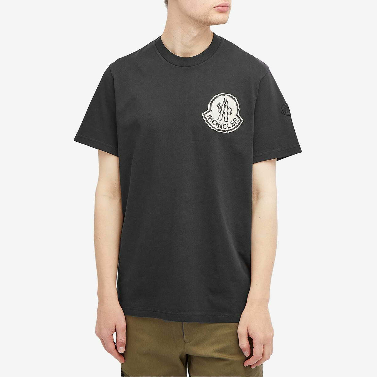 Moncler Men's Pixel Logo T-Shirt in Black Moncler