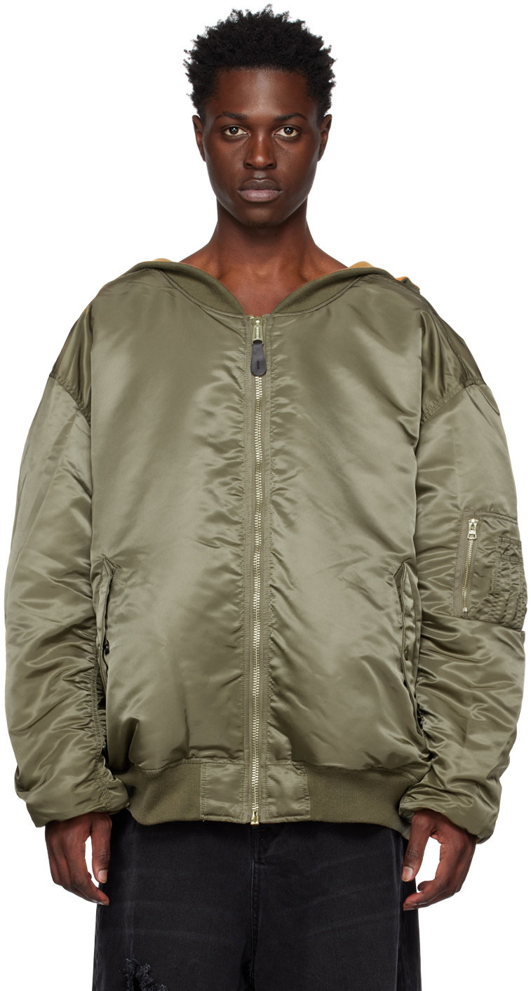 VETEMENTS Khaki Alpha Industries Edition Reversible Bomber Jacket
