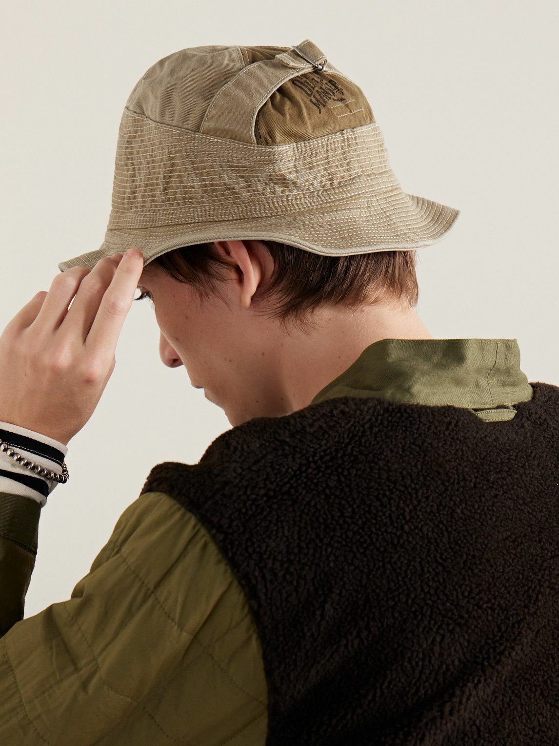 KAPITAL - The Old Man and the Sea Distressed Buckled Cotton-Twill