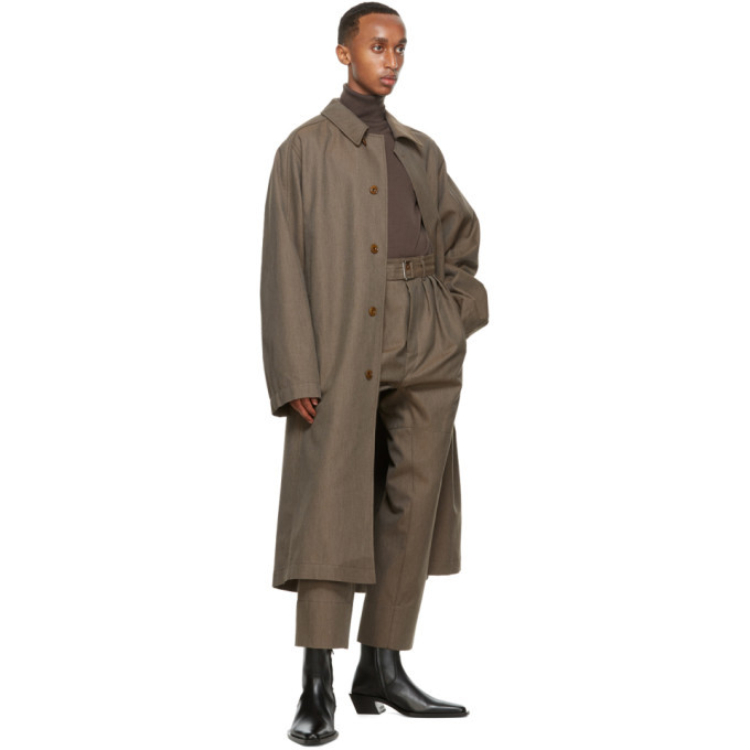 Lemaire Brown Wool Military Trench Coat Lemaire