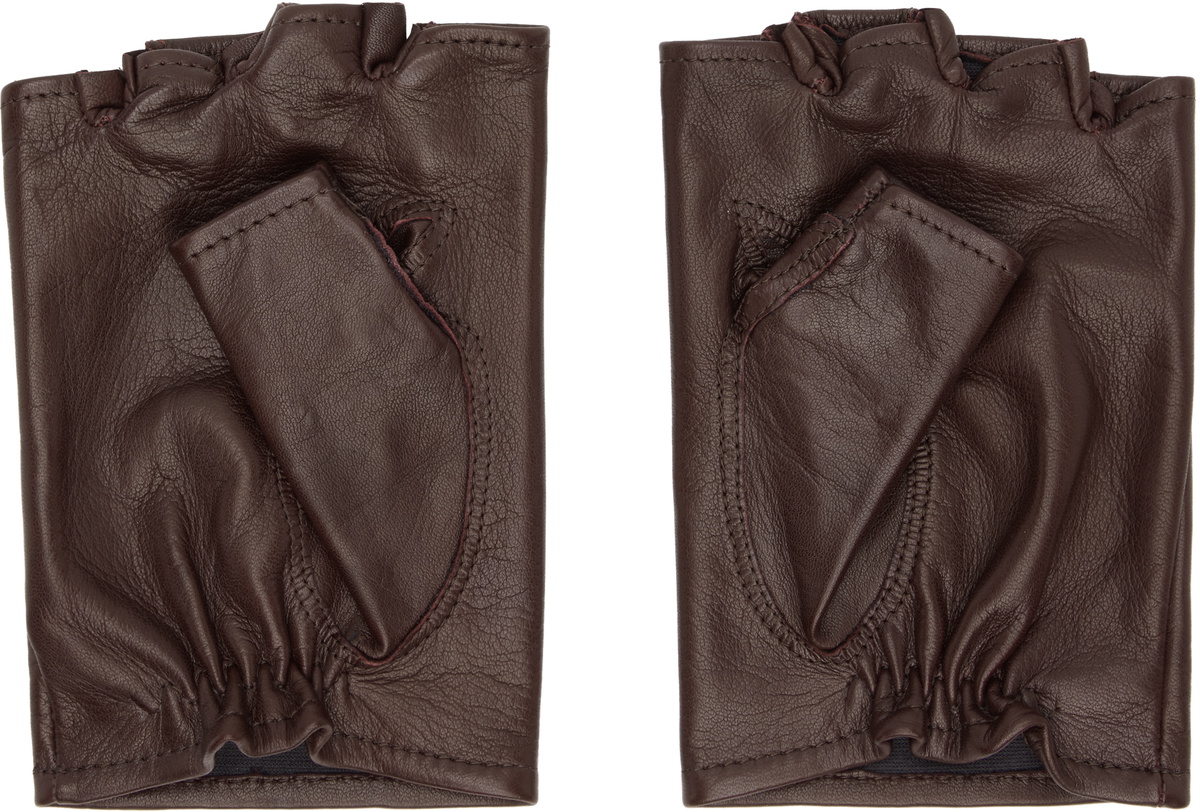 OUR LEGACY Burgundy Biker Gloves Our Legacy