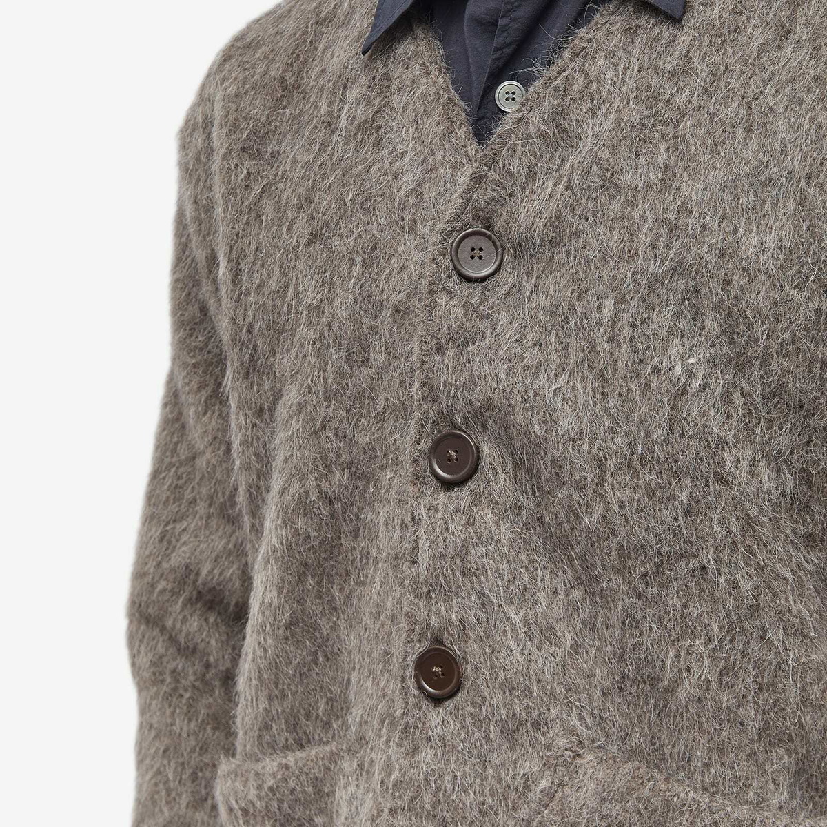 Our Legacy Men's Cardigan in Mole Grey Mohair Our Legacy