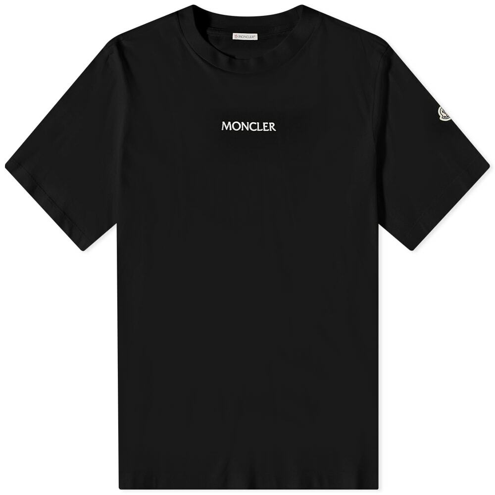 Moncler Men's Wavy Back Logo T-Shirt in Black Moncler