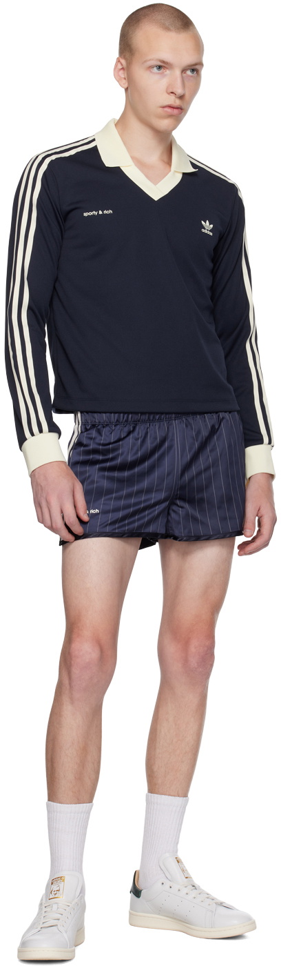 adidas SPORTY & RICH ネイビー ポロシャツ adidas SPORTY & RICH POLO