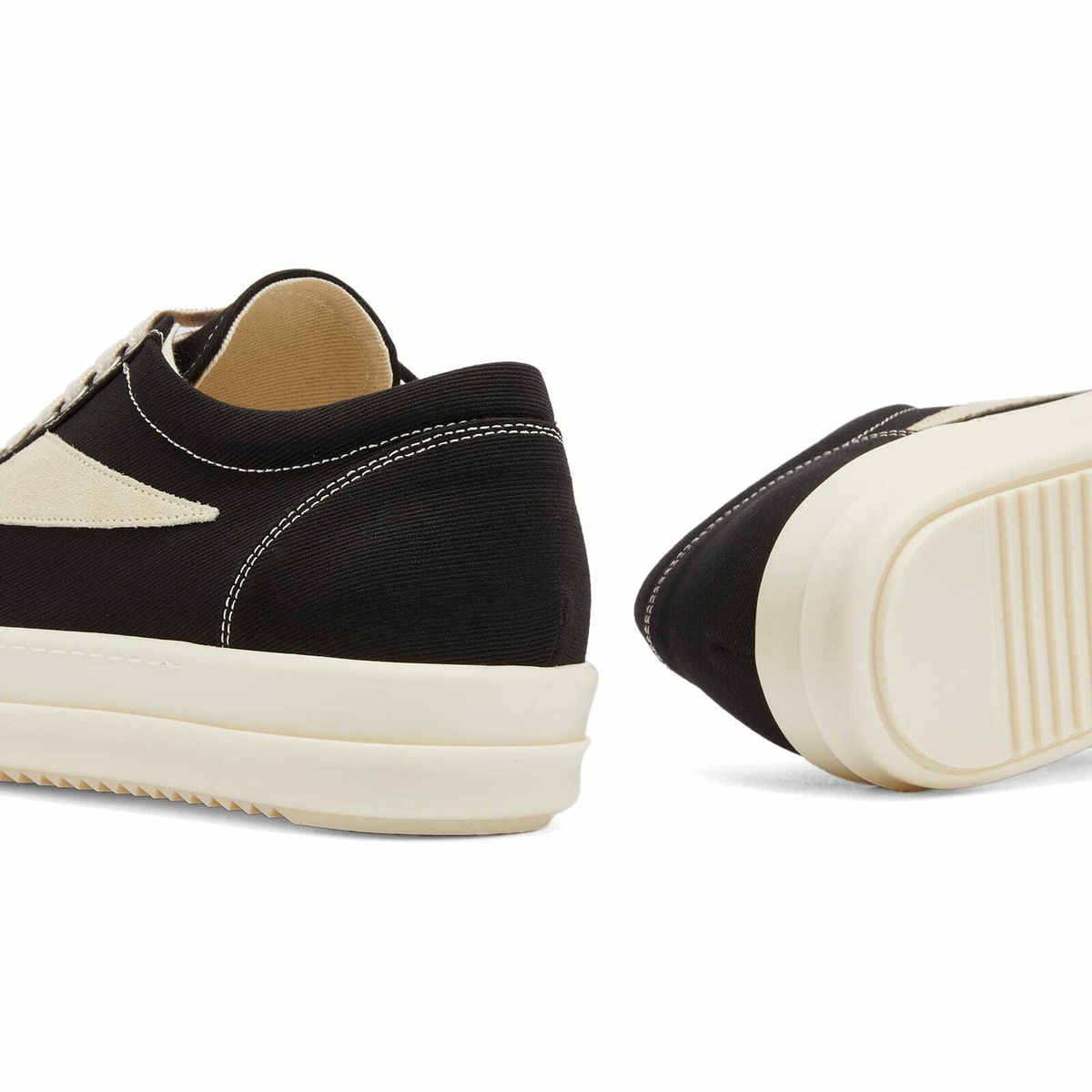 Rick Owens DRKSHDW Men's Vintage Sneaks Low Sneakers in Black/Milk