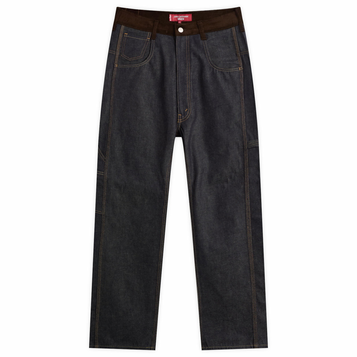 Junya Watanabe MAN Men's x Levis Leather Patch Jeans in Indigo