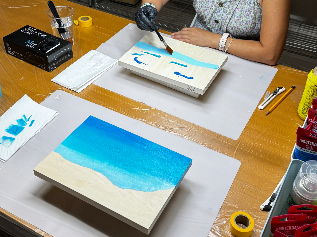 オーシャンレジンアート A3パネルプラン/レジンアートワークショップ