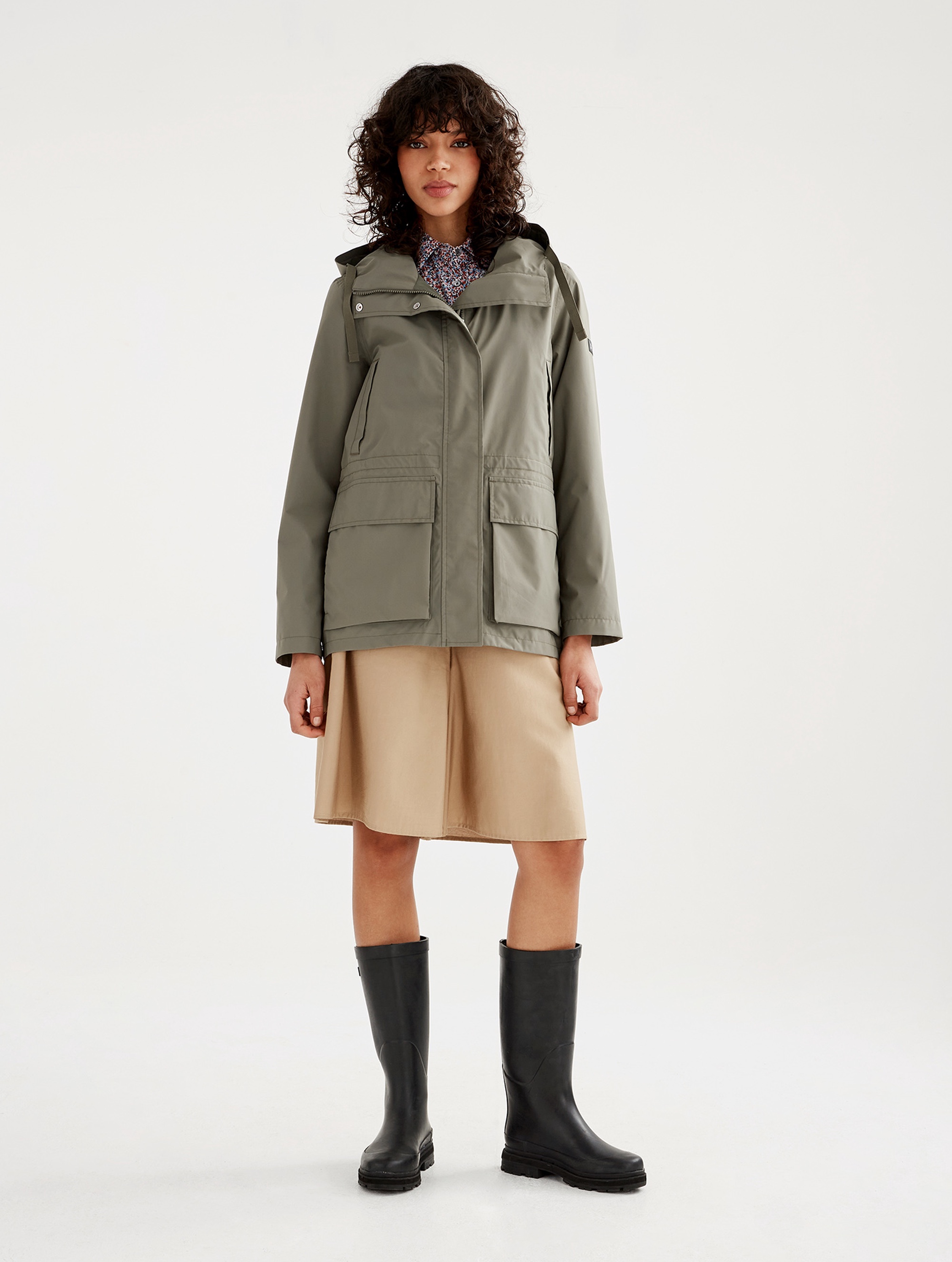 レディース 透湿防水 ベルテッドレインコート ZBFAI75 - AIGLE