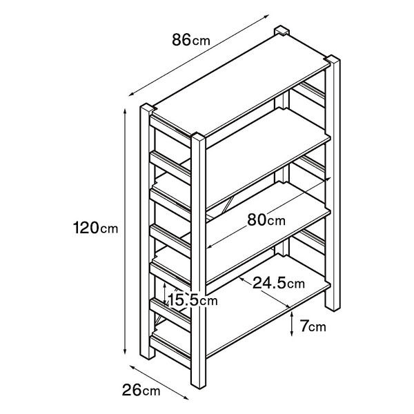 無印良品 パイン材ユニットシェルフ奥行25cmタイプ 86cm幅 中 幅86