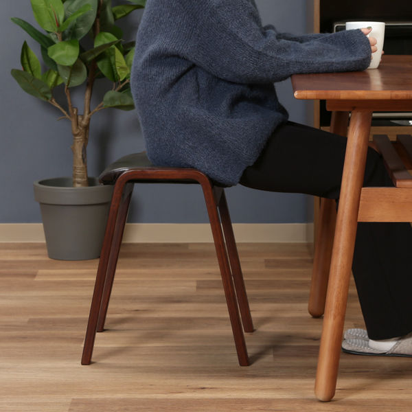 不二貿易 曲木スツール ハイ CF-406 ダークブラウン/ブラウン 75318 1