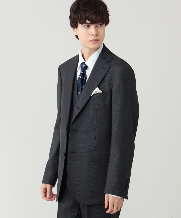 グレーグレンチェック3Pサイズ44ウエスト76cm又下77cmダブル幅3.5cm