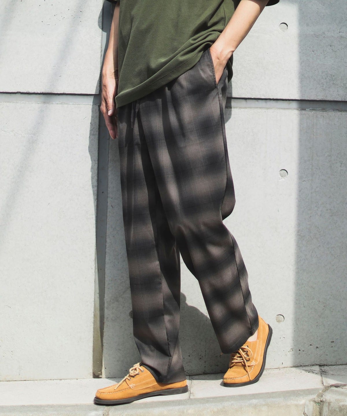 B:MING by BEAMS (B:MING by BEAMS) Ombre Check Wide Easy Pants