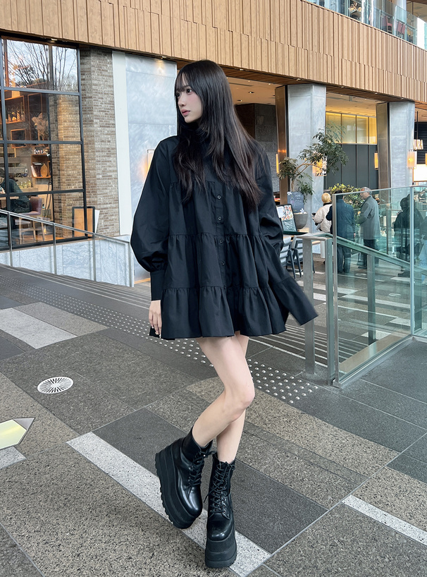 ティアードシャツミニワンピース[ai162] | レディースファッション通販