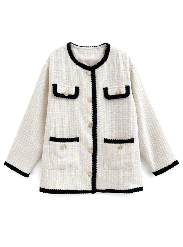 モールツイードノーカラービッグジャケット[dk1320] | レディース