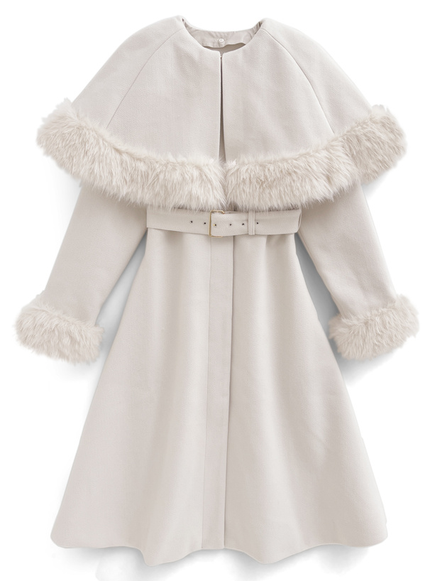 マルチWayケープベルトファーフレアコート[kz572] | レディース