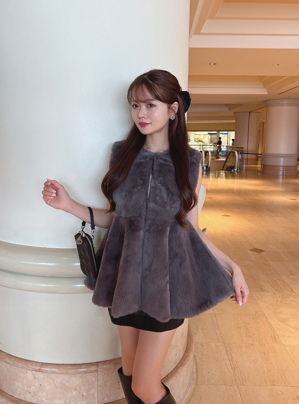 フリージア ペプラムファーベスト[on268] | レディースファッション