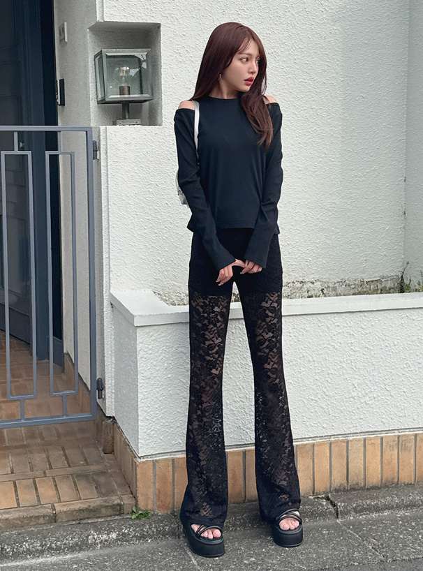 花柄レースフレアパンツ[sm282] | レディースファッション通販の