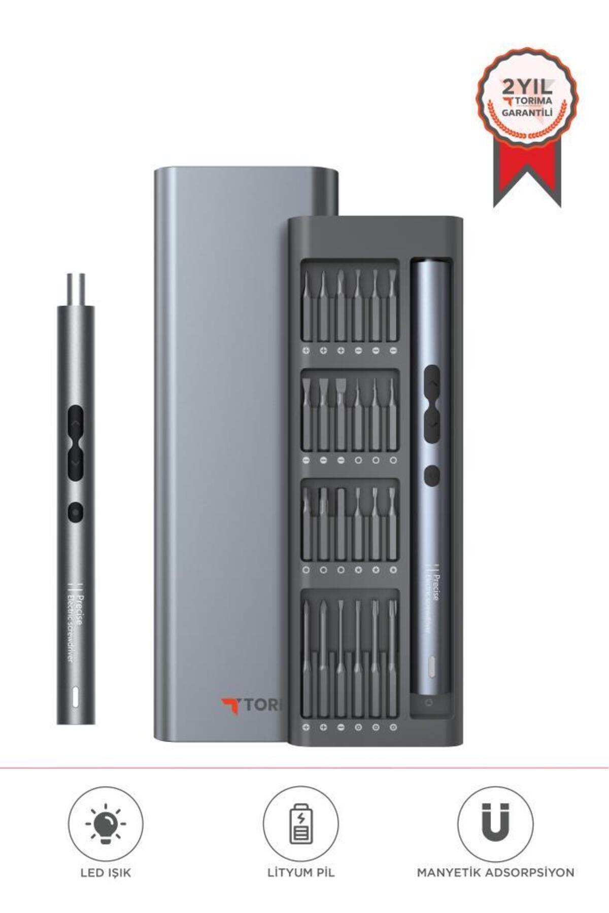 Torima Şarjlı Hassas Tornavida Seti 48 Parça Type-C Şarjlı Led