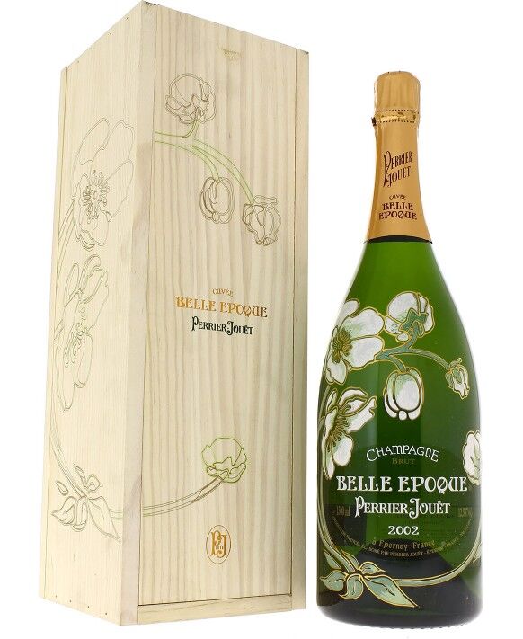 Perrier Jouet Magnum Belle Epoque 2002 wooden case Champagne for Sale