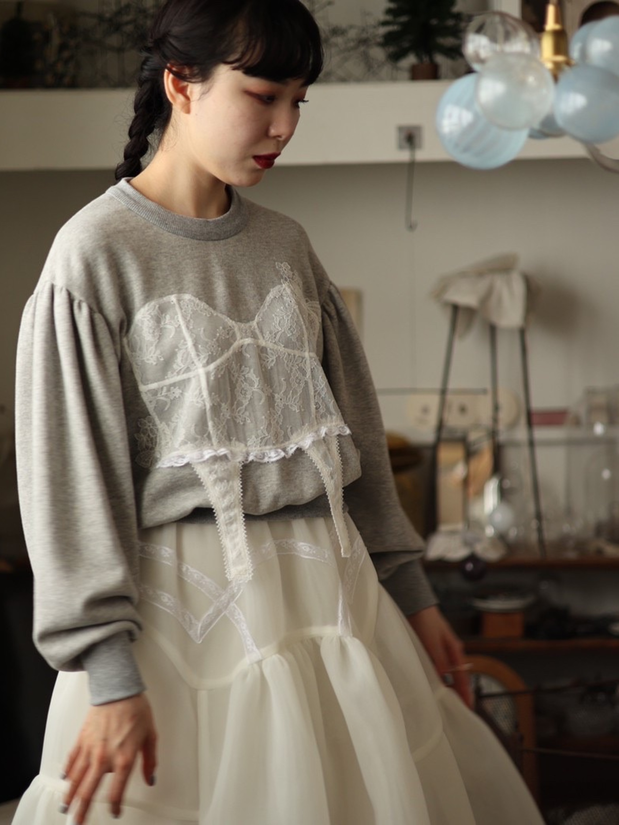 overlace | lace corset sweatshirt