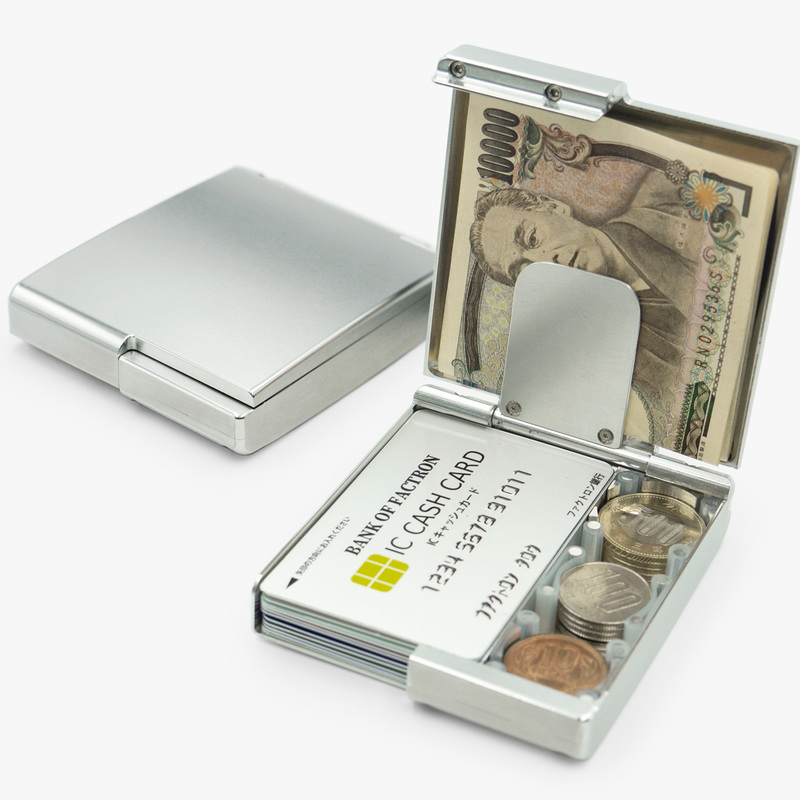 航空機素材の金属製長財布 スマホサイズの『 メタルウォレットBoxy