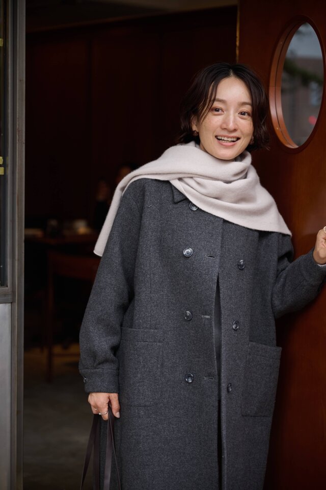 知的で大人雰囲気に ウールコート ロングコート ダブルボタンコート