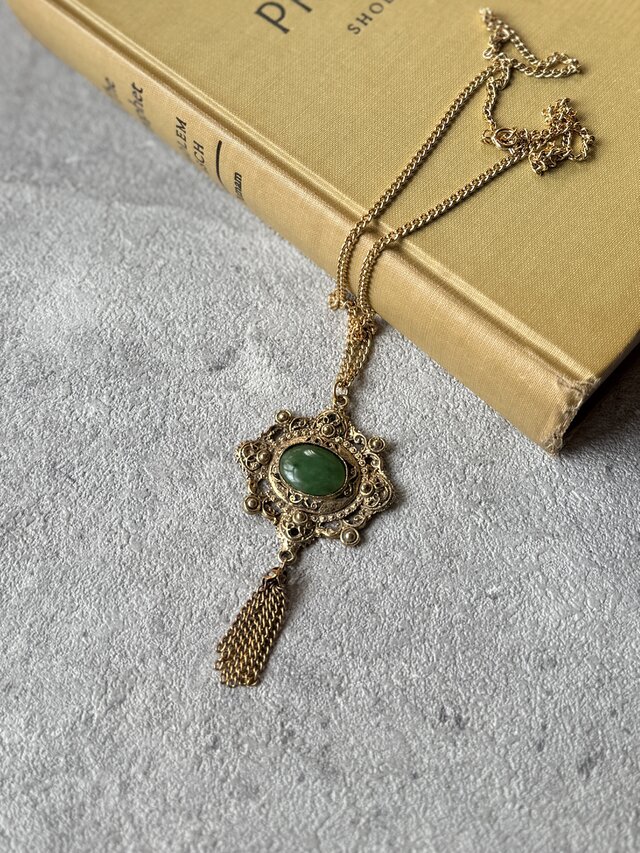 N306-ヴィンテージネックレス U.S.A. 1960's Victorian Filigree