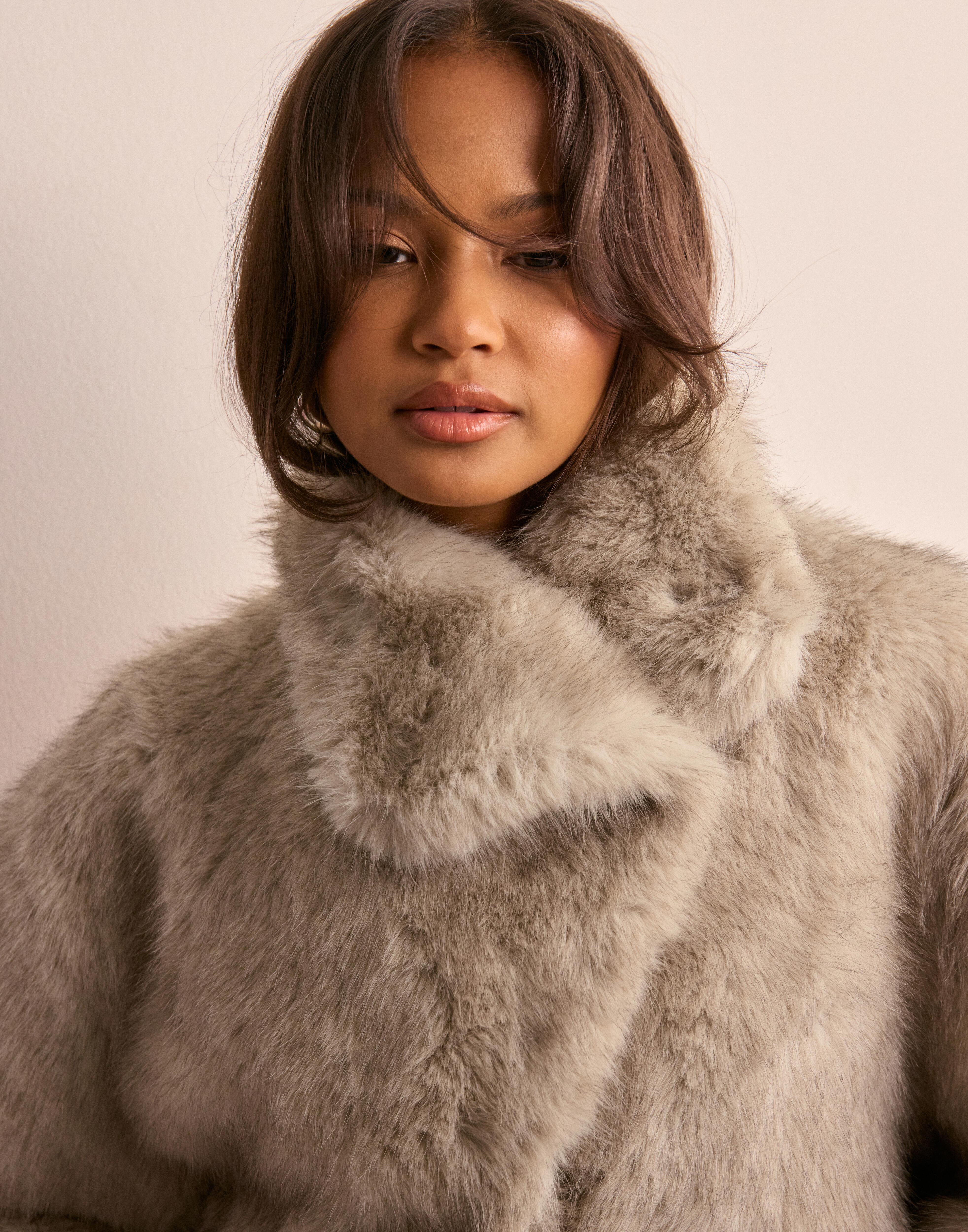 Buy Neo Noir Stephanie Faux Fur Jacket - Beige | Nelly.com