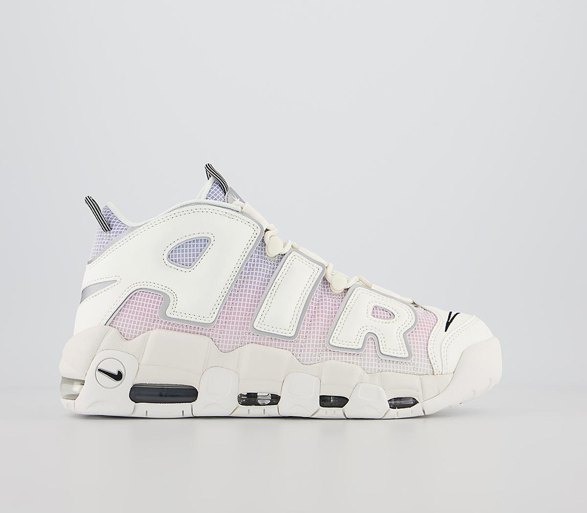 Nike Air More Uptempo 96 Trainers Sail Black Light Thistle Pink