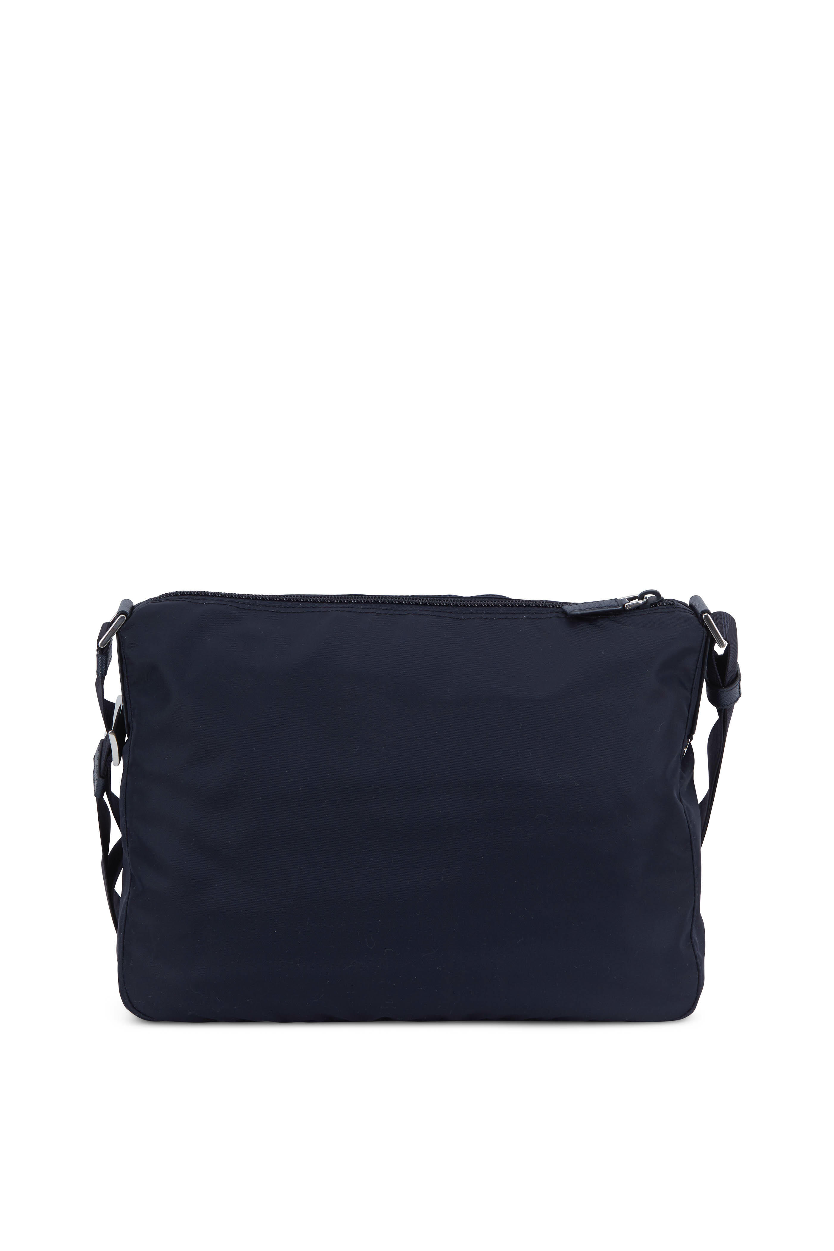 Prada - Navy Blue Tessuto Messenger Bag | Mitchell Stores