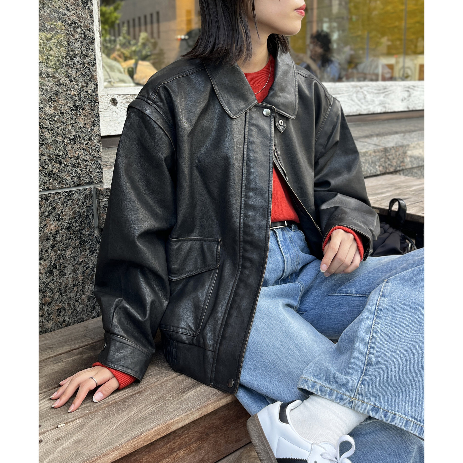 2WAYフェイクレザーA2ブルゾン | ファッション通販サイト NUGU