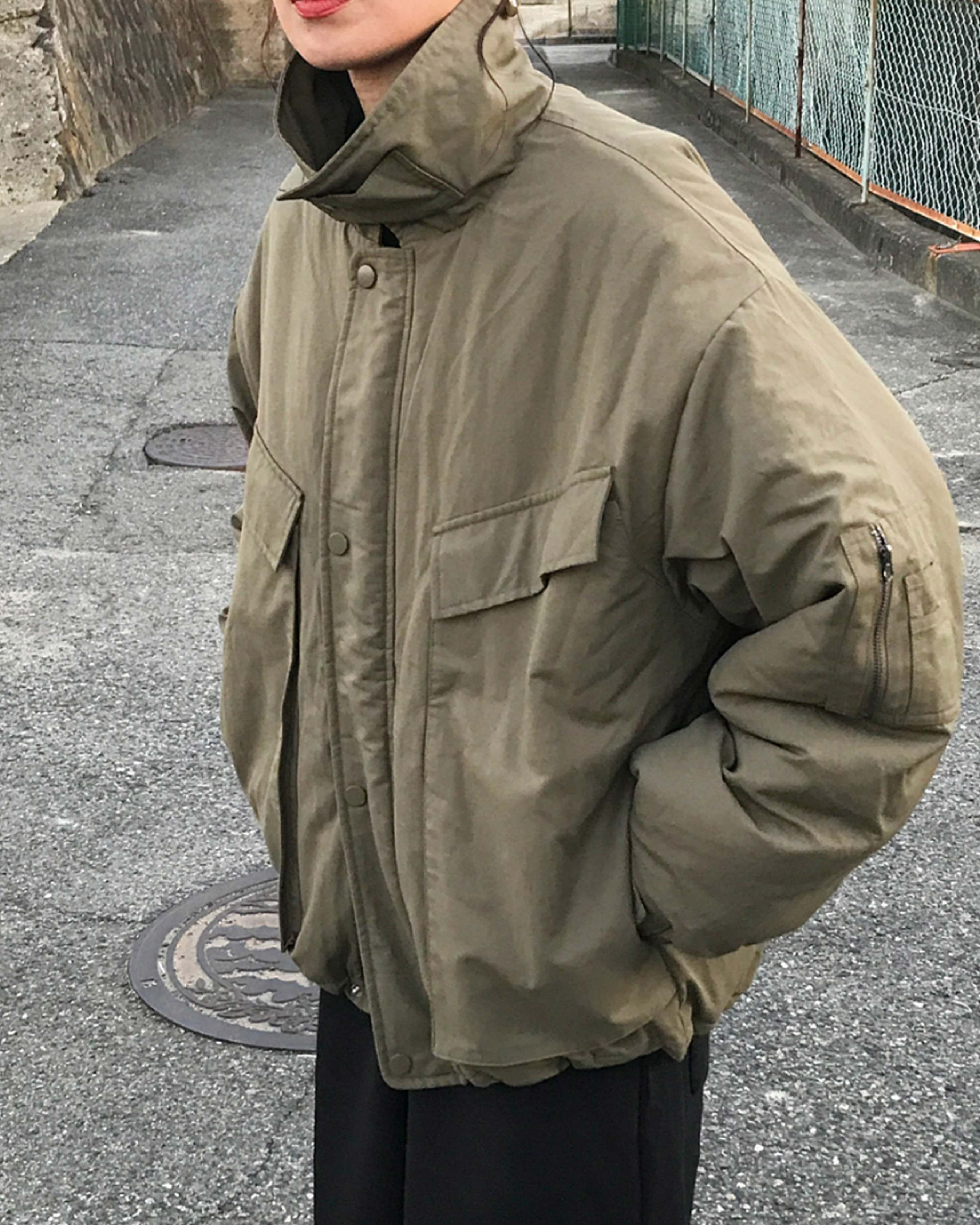 ORIGINAL) ワイドポケットミリタリーパディングジャケット