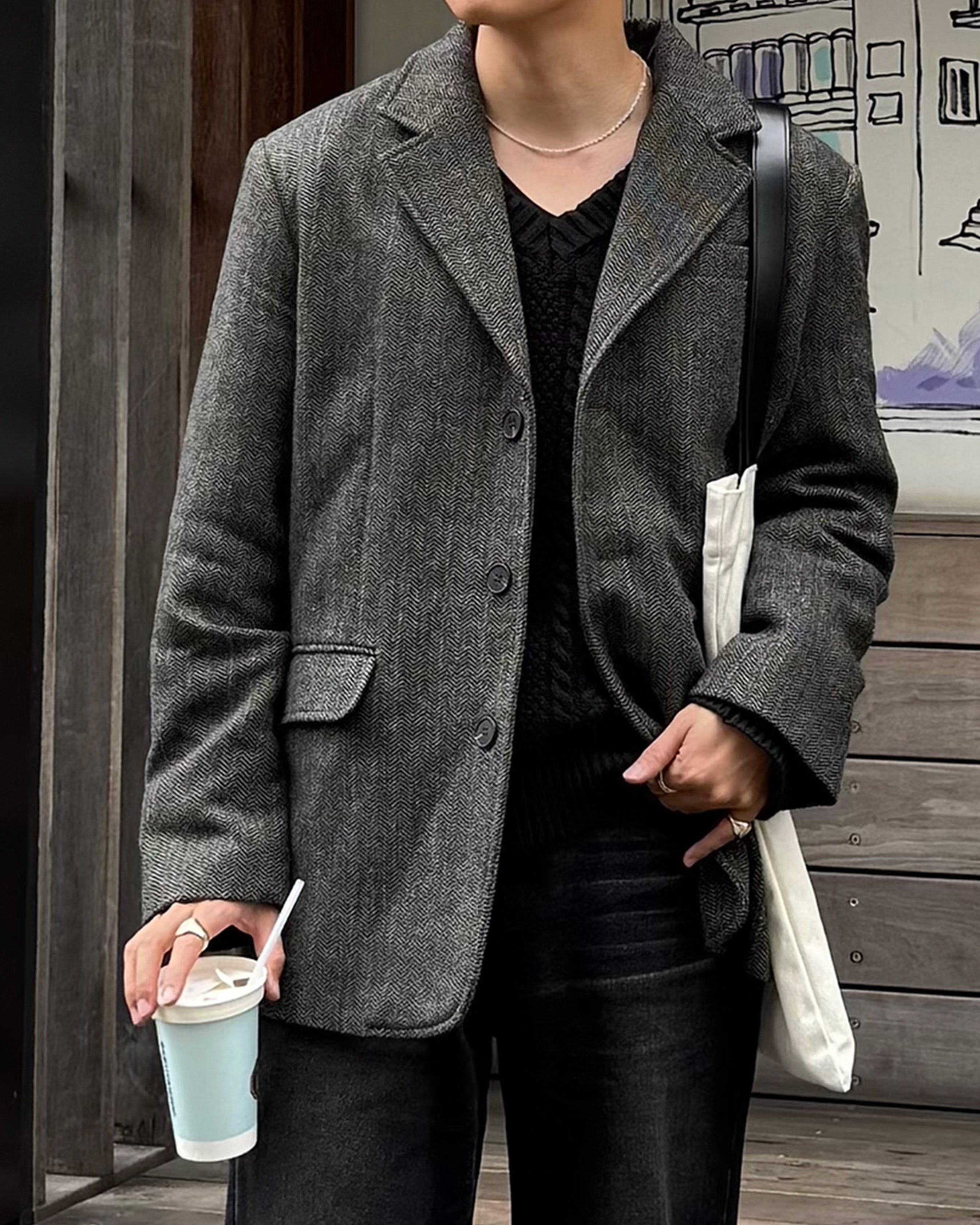 チェックヘリンボーンジャケット | ファッション通販サイト NUGU