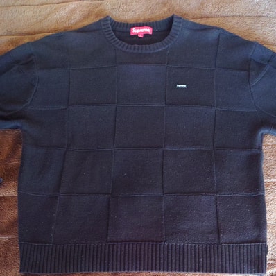 Supreme Tonal Checkerboard Small Box Sweater 