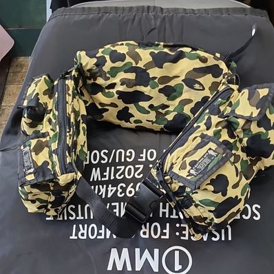 A BATHING APE x adidas Camo Trefoil Shoulder Bag 