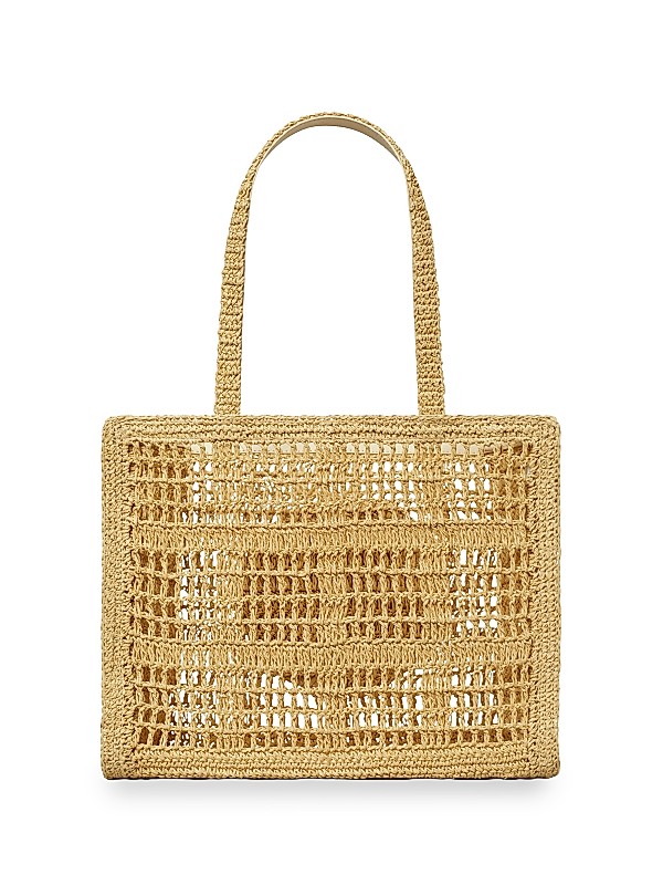 Tory Burch Small Ella Crochet Straw Tote Bag | Saks Fifth Avenue