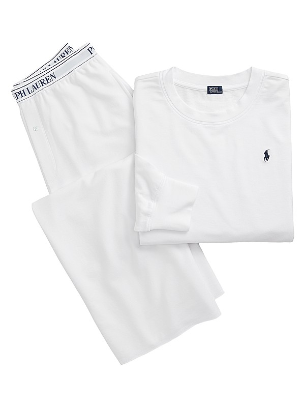 Polo Ralph Lauren French Terry 2-Piece Pajama Set | Saks Fifth Avenue