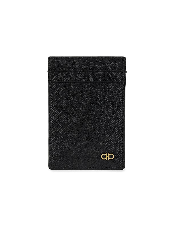 FERRAGAMO Micro Gancio Leather Money Clip Card Holder | Saks Fifth