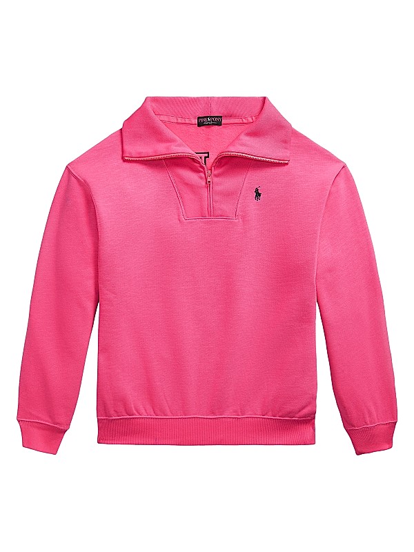 Polo Ralph Lauren Pink Pony Fleece Half-Zip Sweatshirt | Saks